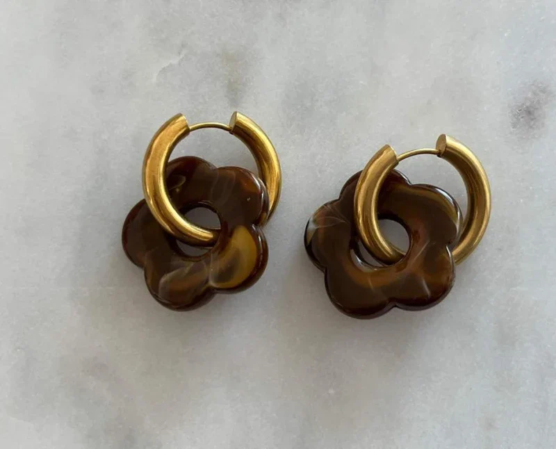 Boucles d'oreilles en forme de fleurs - Suzanne - Image 9
