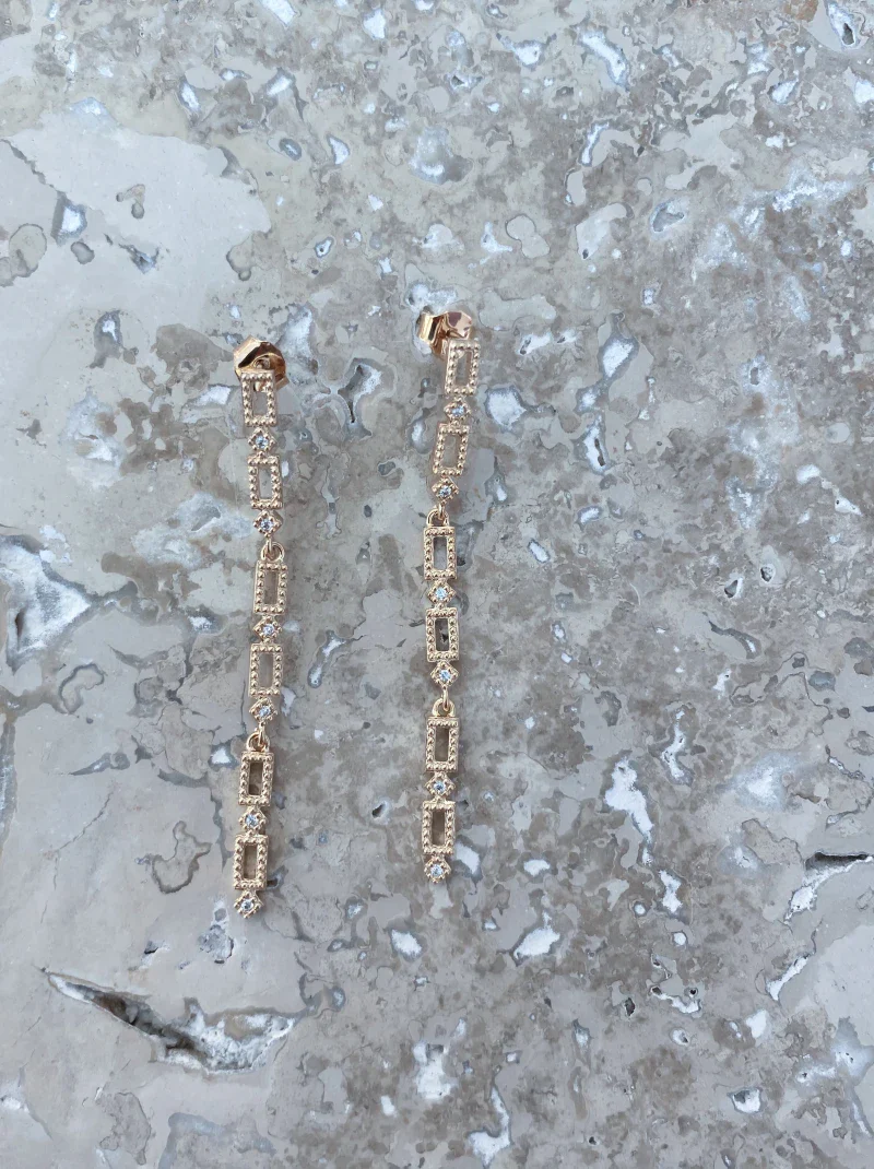 Boucles d'Oreilles en Laiton Plaqué Or - Petra - Image 2