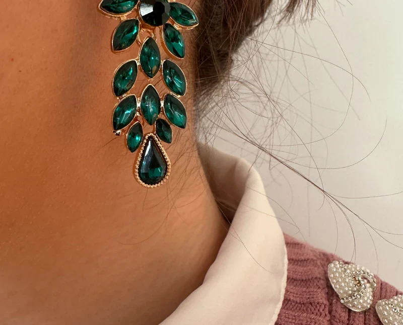Boucles d'oreilles en verre upcyclé - Célia - Image 2
