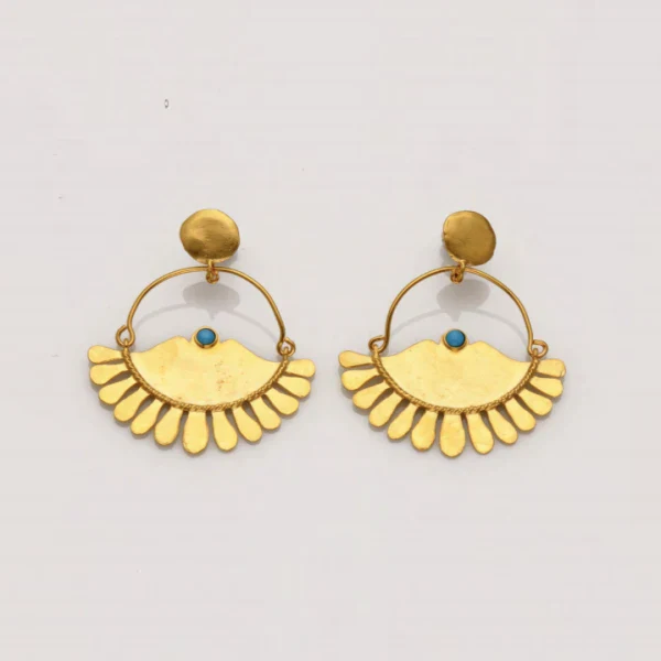 Boucles d'oreilles dorée Ethnic 5 - Image 2