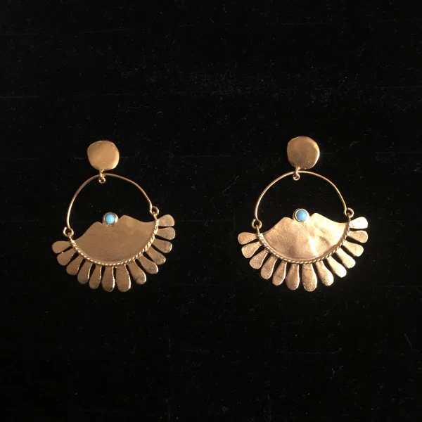 Boucles d'oreilles dorée Ethnic 5 - Image 5