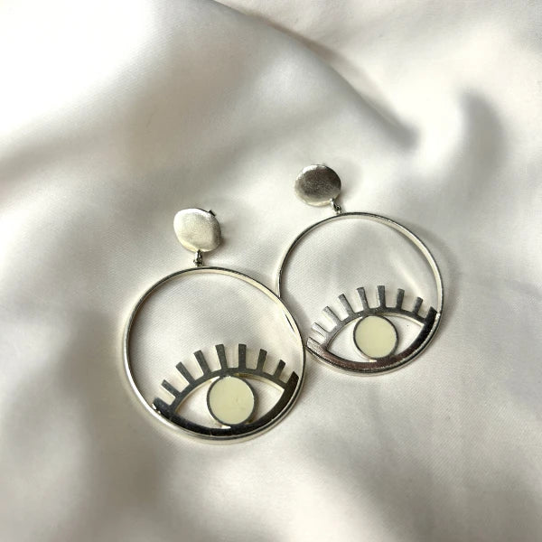 Boucles d'oreilles Ouyouni - Oeil turquoise ou blanc - Image 11
