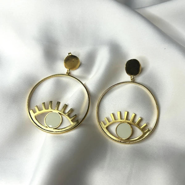 Boucles d'oreilles Ouyouni - Oeil turquoise ou blanc - Image 13