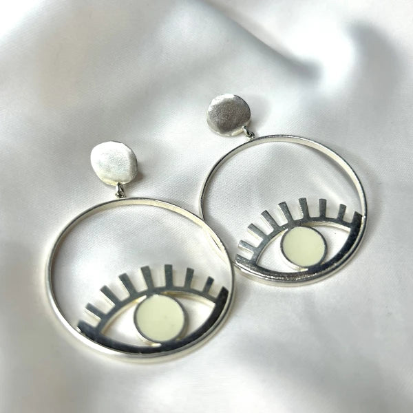 Boucles d'oreilles Ouyouni - Oeil turquoise ou blanc - Image 8