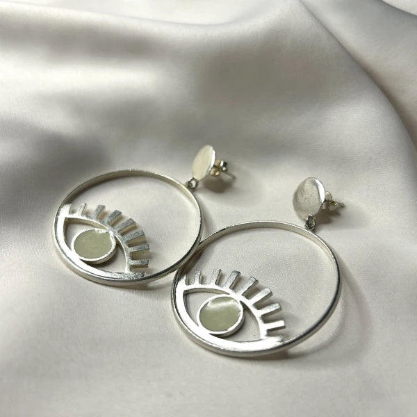 Boucles d'oreilles Ouyouni - Oeil turquoise ou blanc - Image 9