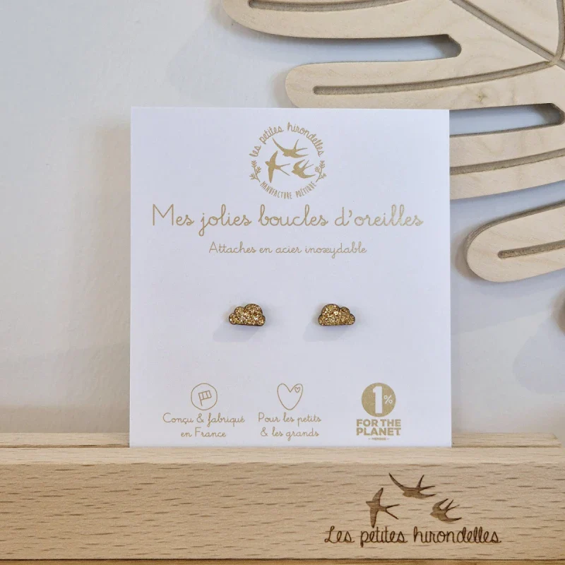 Boucles d'oreilles pailletées - Nuages - Image 5