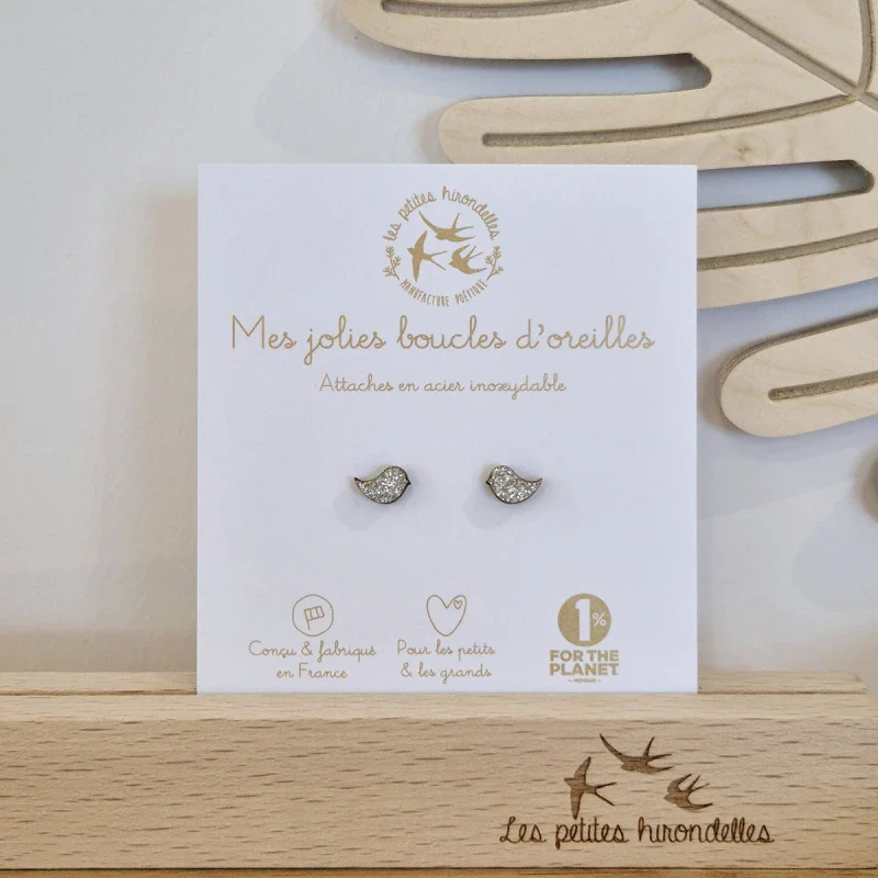 Boucles d'oreilles pailletées - Oiseaux - Image 7