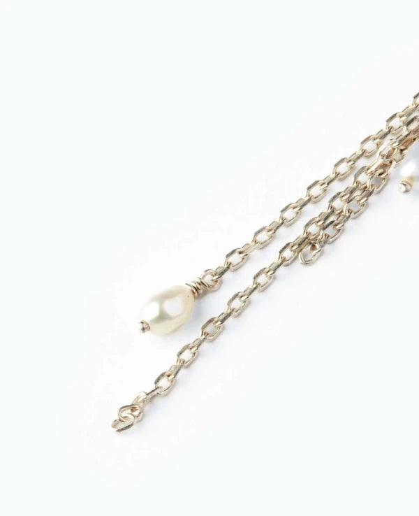 Boucles d'oreilles pendantes en argent avec galet et perles - Medusa - Image 3