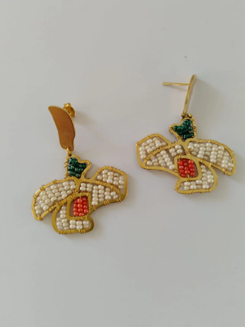 Boucles d'oreilles perlées - Fleurs voltigeuses - Image 5