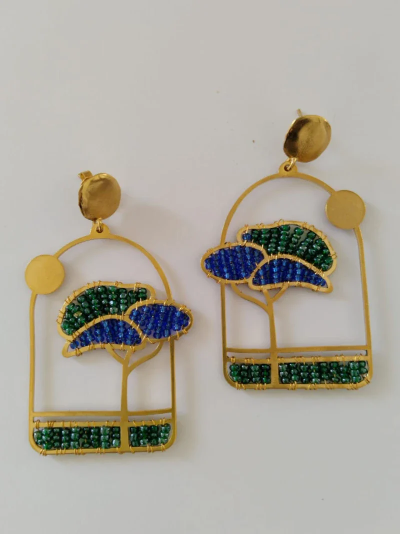 Boucles d'oreilles perlées - Jardins fleuris colorés - Image 3
