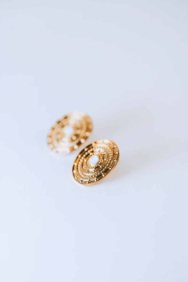 Boucles d'oreilles puces en pierres fines - Image 2