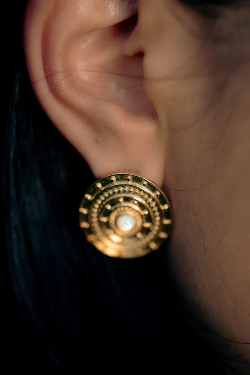 Boucles d'oreilles puces en pierres fines - Image 3