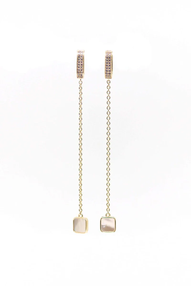 Boucles d'oreilles Séraphine plaqué or Nacre - Image 2
