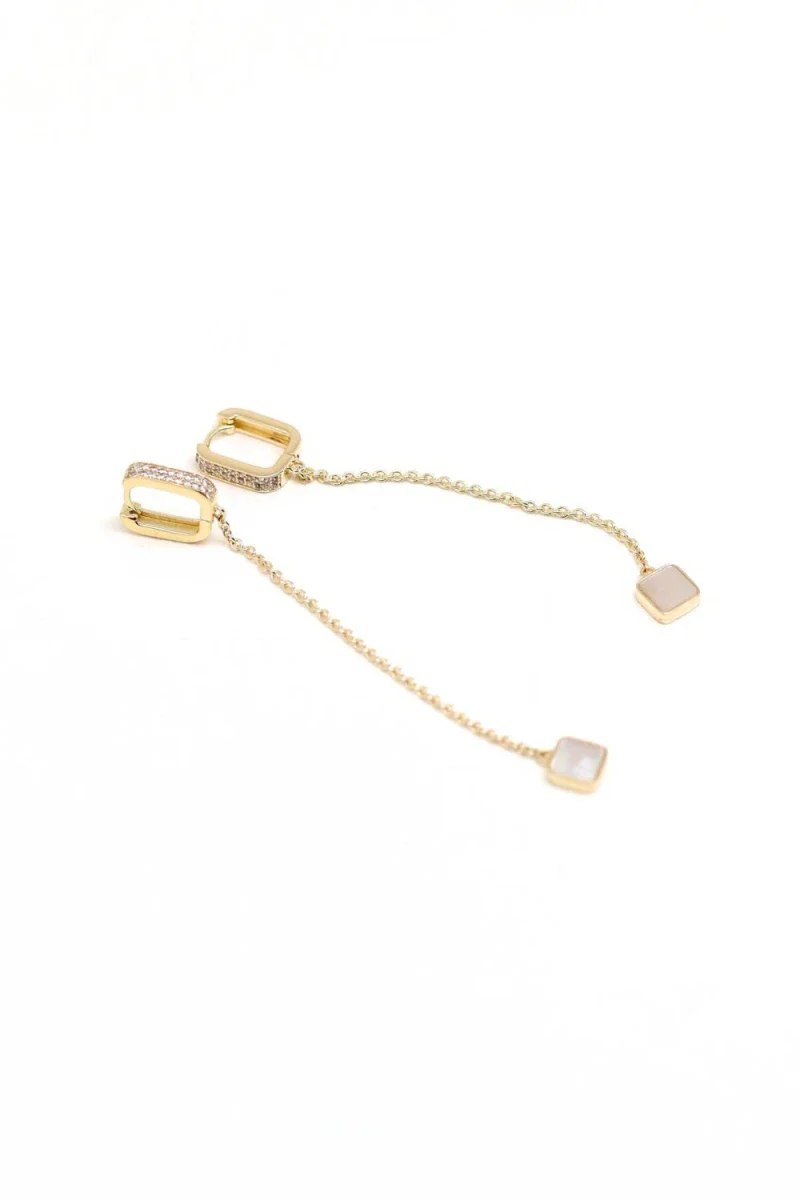 Boucles d'oreilles Séraphine plaqué or Nacre - Image 3