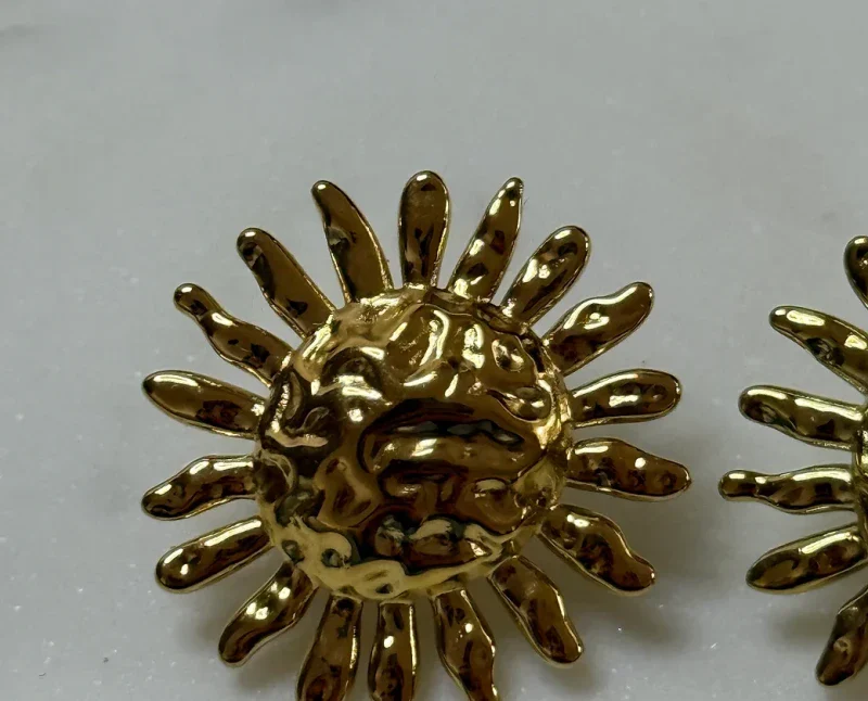 Boucles d'oreilles soleil doré - Chandra - Image 2