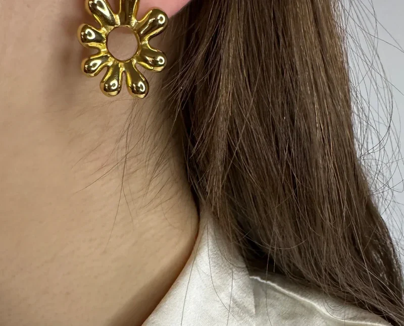 Boucles d'oreilles soleil doré - Fantine