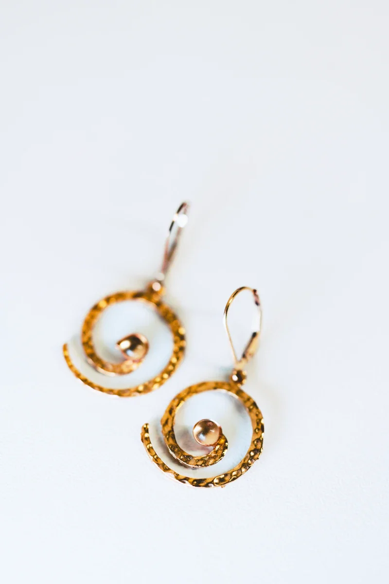 Boucles d'oreilles spirale en pierres fines naturelles - Image 3