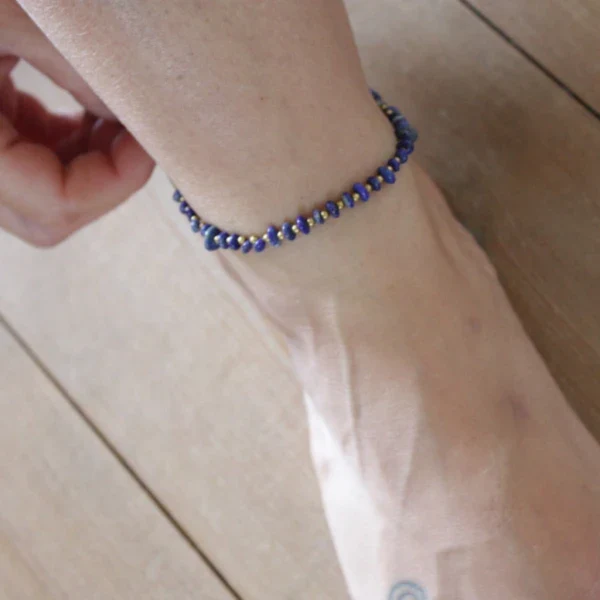 Bracelet cheville avec pierres naturelles - Juju - Image 4