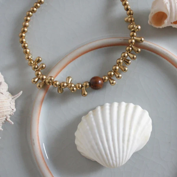 Bracelet doré en pierres Clarky Agate rouge - Image 5