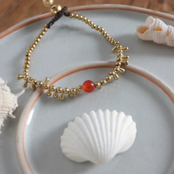 Bracelet doré en pierres Clarky Agate rouge - Image 6
