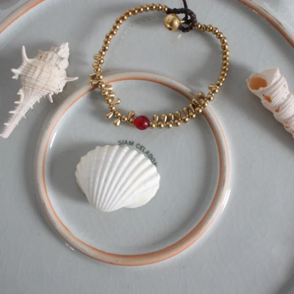 Bracelet doré en pierres Clarky Agate rouge - Image 7