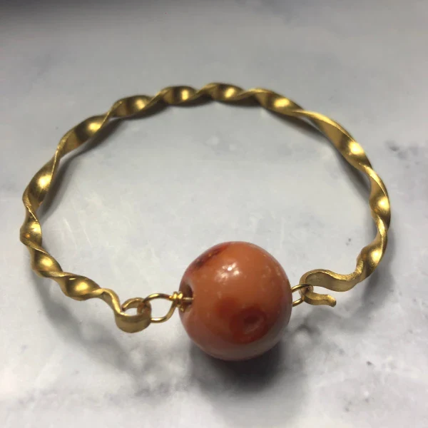 Bracelet doré tressé avec pierre semi-précieuse - Image 15