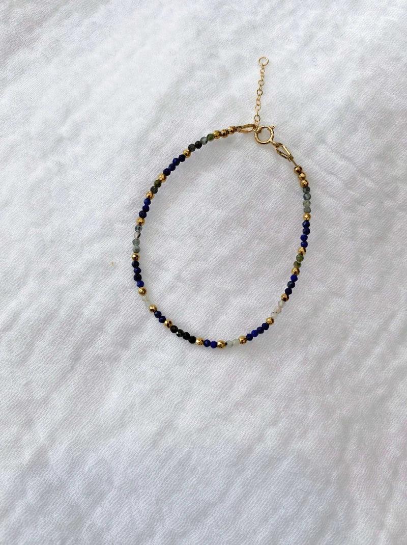 Bracelet en lapis lazuli et aigue-marine - Tiny stones Happiness - Image 2