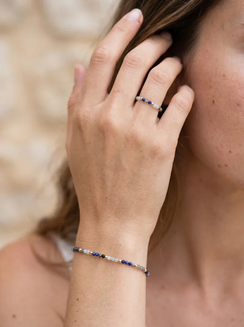 Bracelet en lapis lazuli et aigue-marine - Tiny stones Happiness - Image 6