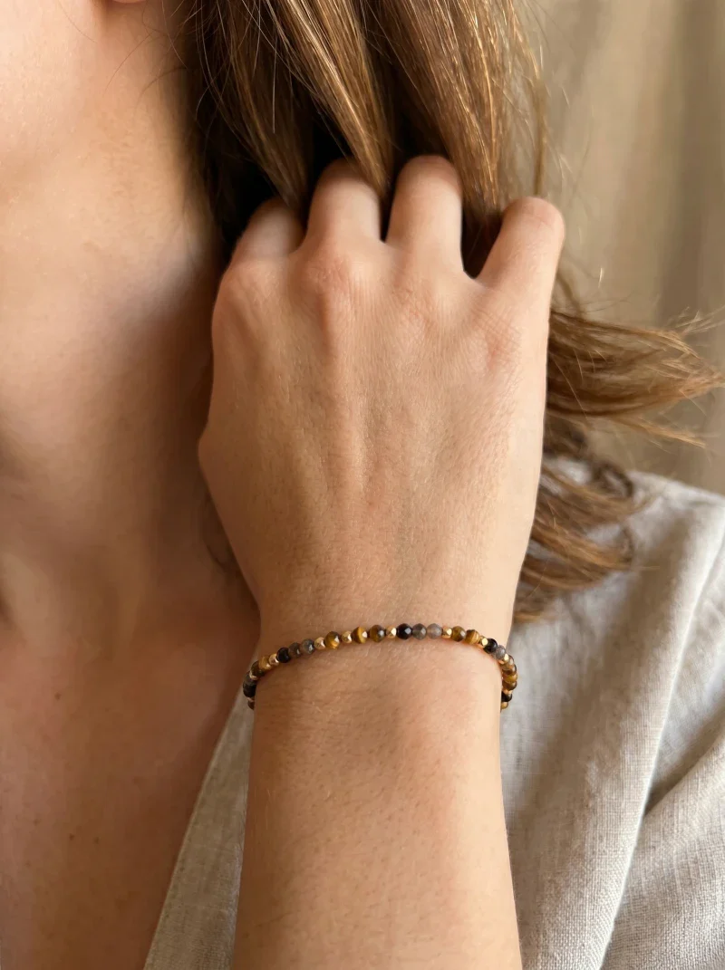 Bracelet en œil de tigre - Tiny stones Strength - Image 5