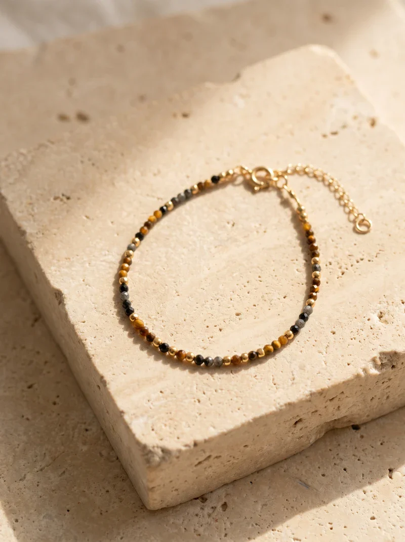 Bracelet en œil de tigre - Tiny stones Strength - Image 6