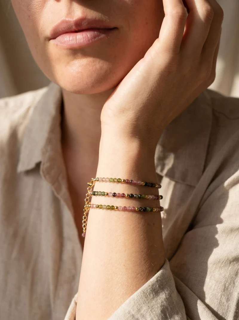 Bracelet en tourmaline - Tiny stones Good Vibes - Image 10
