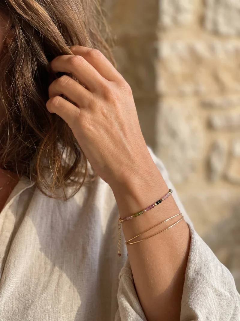 Bracelet en tourmaline - Tiny stones Good Vibes - Image 8