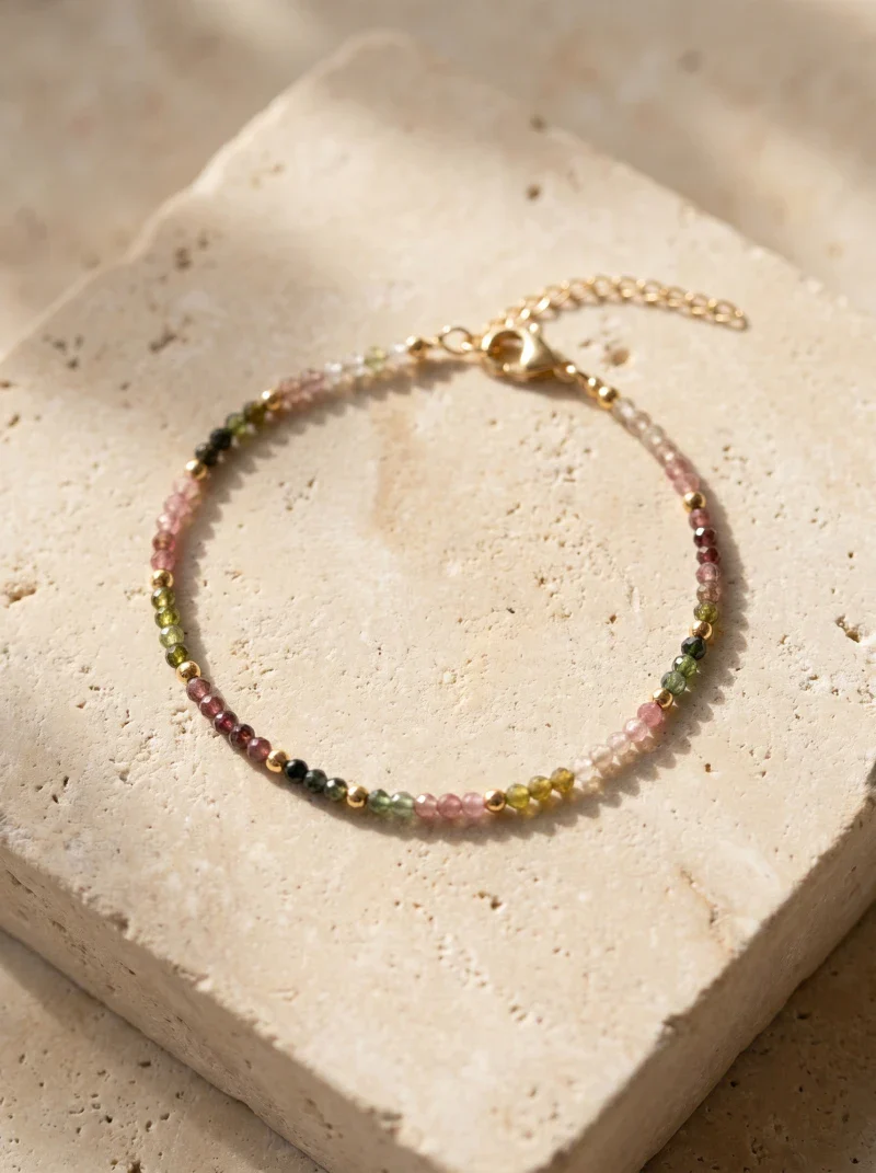 Bracelet en tourmaline - Tiny stones Good Vibes - Image 9