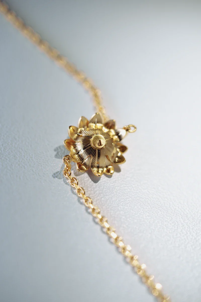 Bracelet fleur et pierre naturelle - Image 3