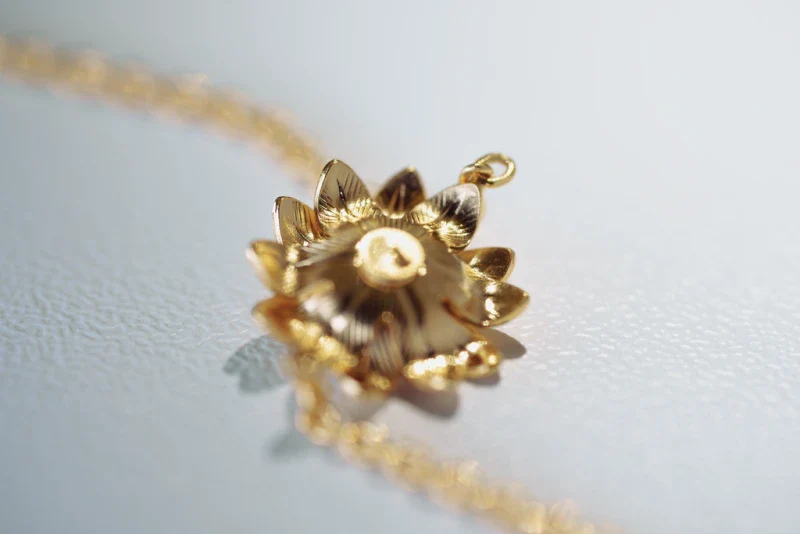 Bracelet fleur et pierre naturelle - Image 4