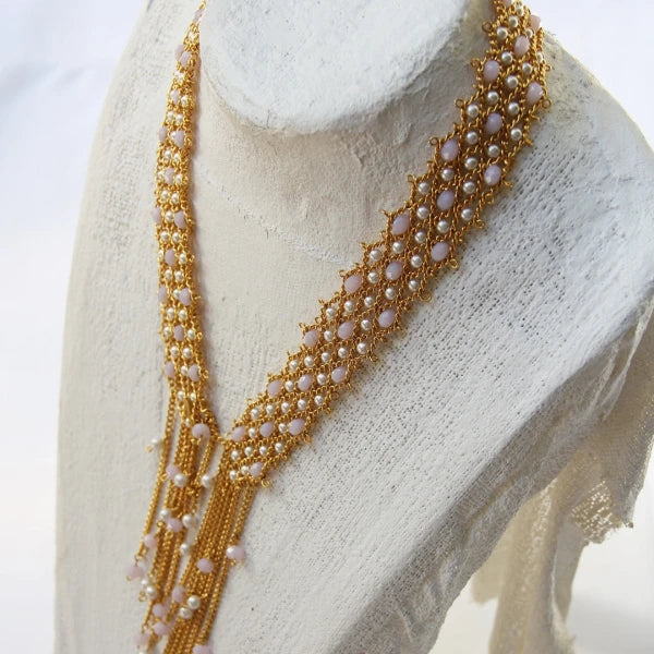 Bracelet manchette pendante avec perles Chaines & Co - Image 2