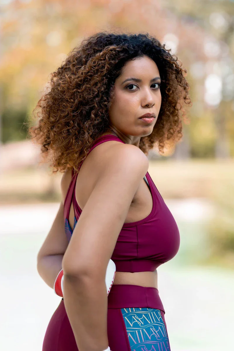 Brassière de sport éthique Rouge Bordeaux - Image 5