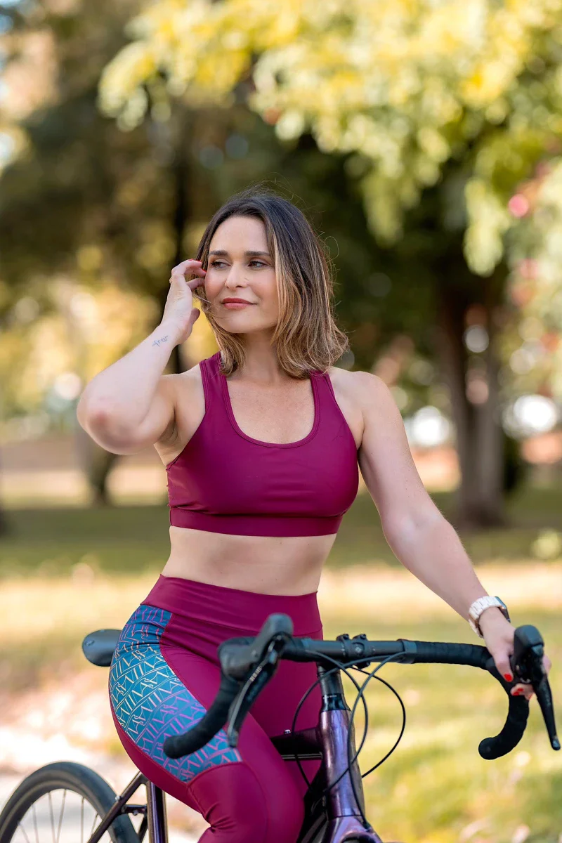 Brassière de sport éthique Rouge Bordeaux - Image 6