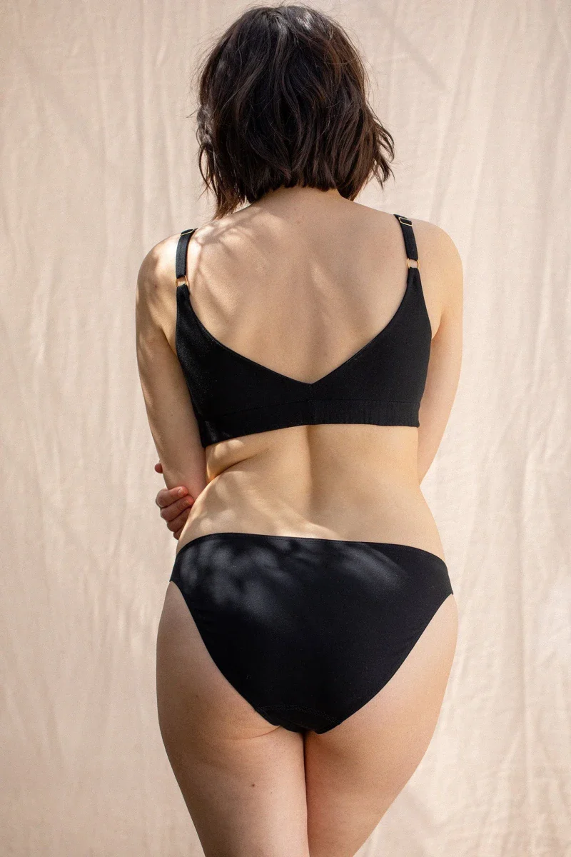 Brassière noire en coton bio - Mei - Image 4