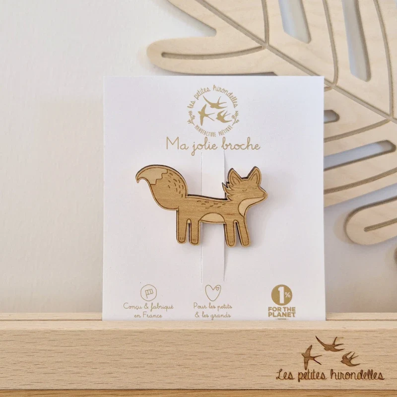 Broche en bois - Renard - Image 4