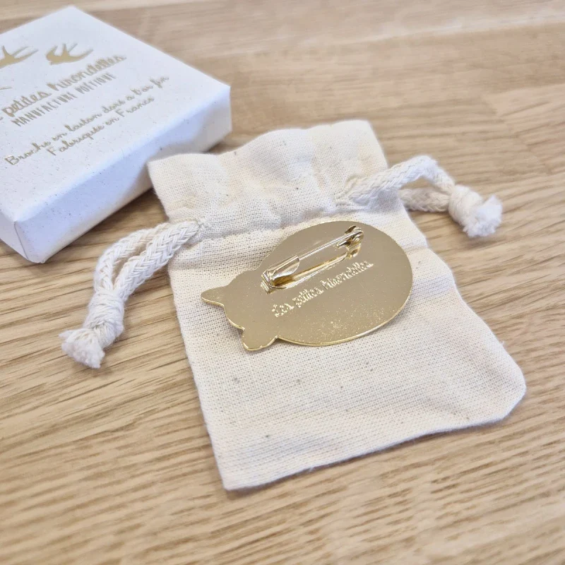 Broche en laiton doré à l'or fin 24 carats - Chat - Image 4