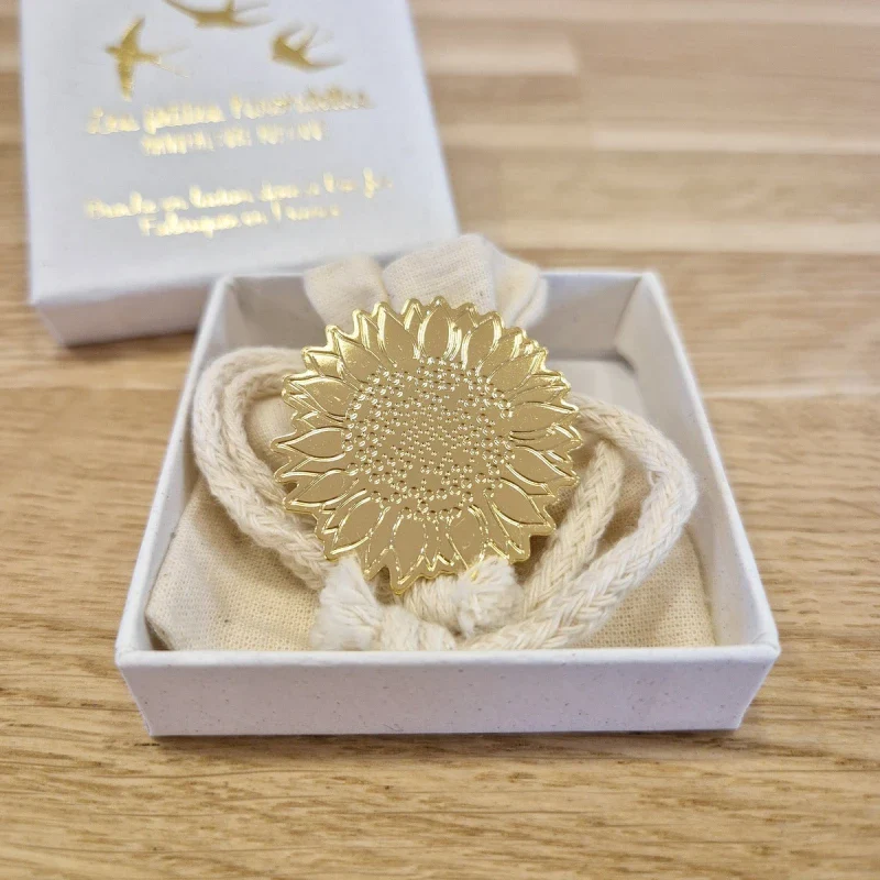 Broche en laiton doré à l'or fin 24 carats - Tournesol - Image 3