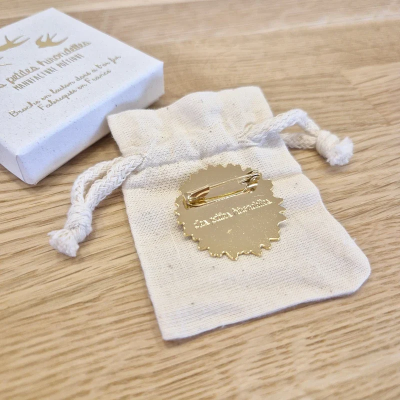 Broche en laiton doré à l'or fin 24 carats - Tournesol - Image 4