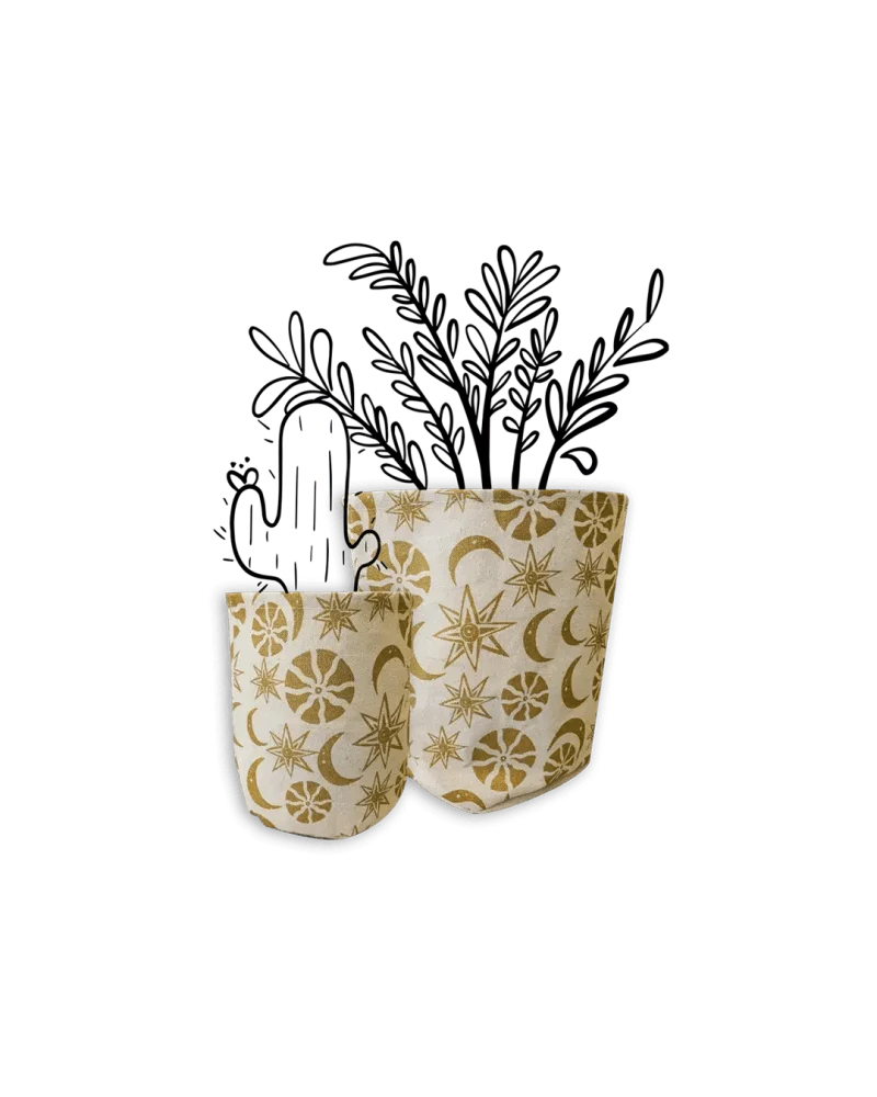 Cache pot en textile brut et imperméable - Astres - Image 4