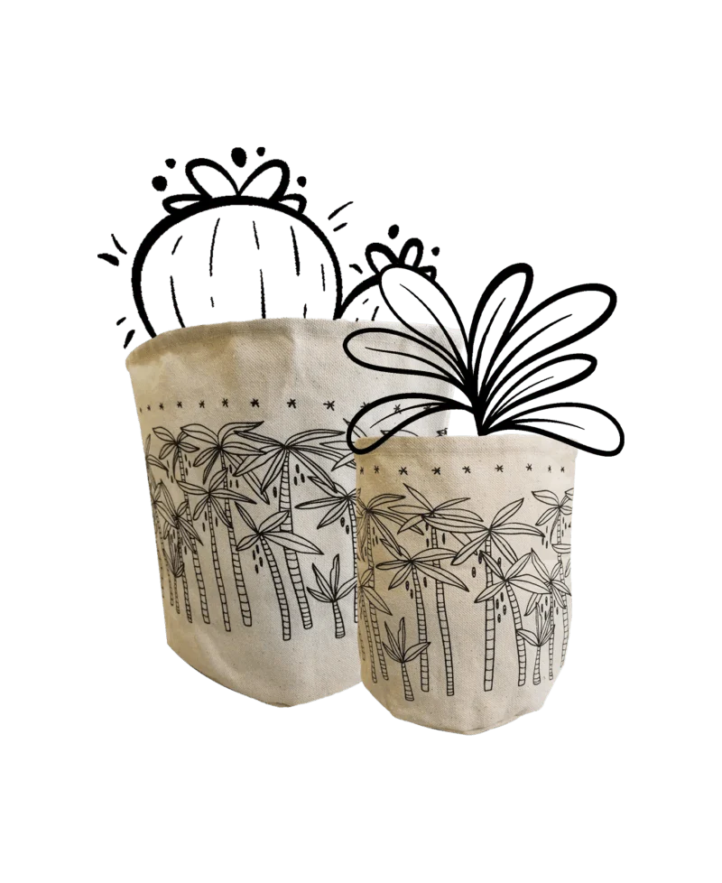 Cache-pot en toile brute imperméable - Palms - Image 2