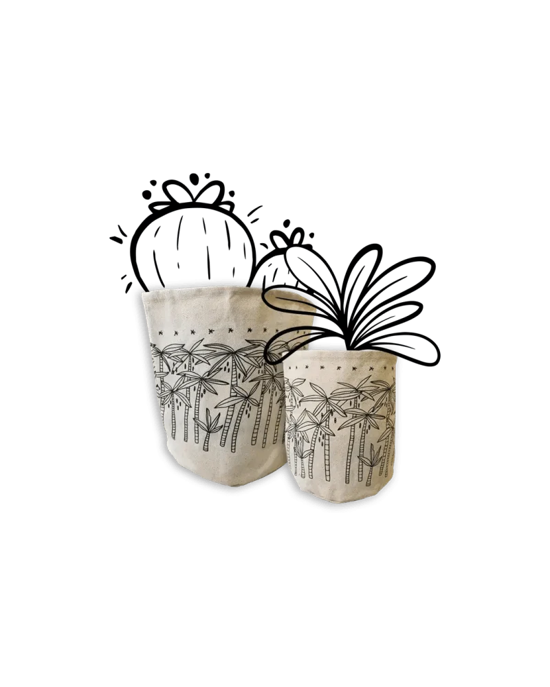 Cache-pot en toile brute imperméable - Palms - Image 5