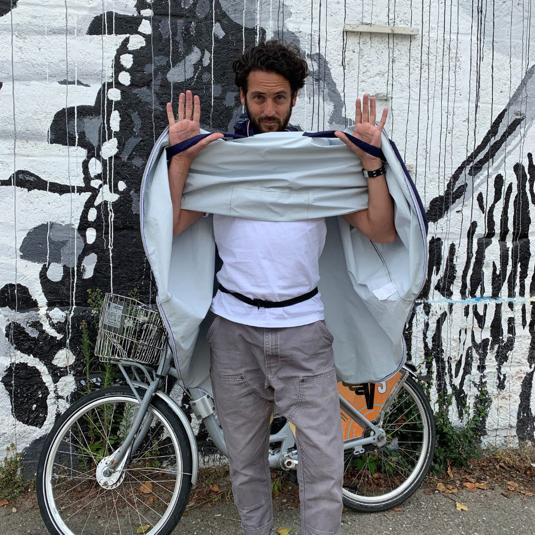 Cape de pluie vélo mixte pour cycliste 100% recyclé - Cap Ferret - Image 3