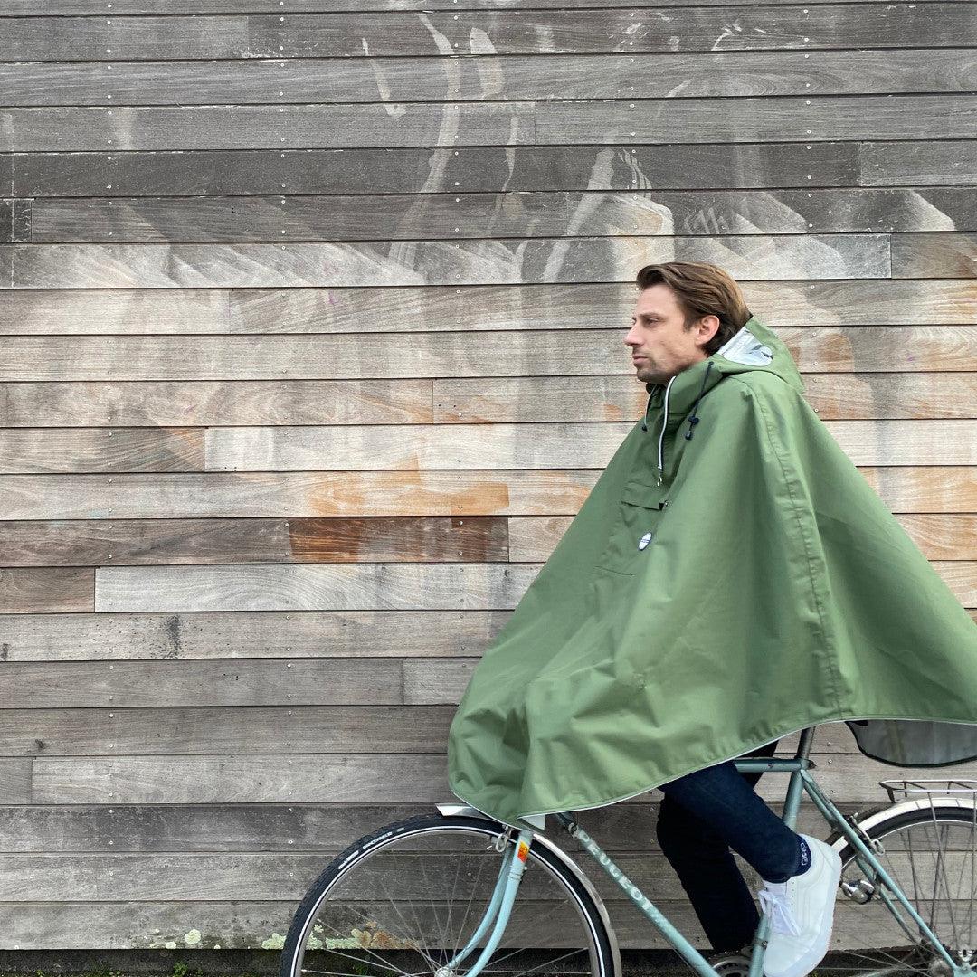 Cape de pluie vélo mixte pour cycliste 100% recyclé - Cap Vert - Image 2