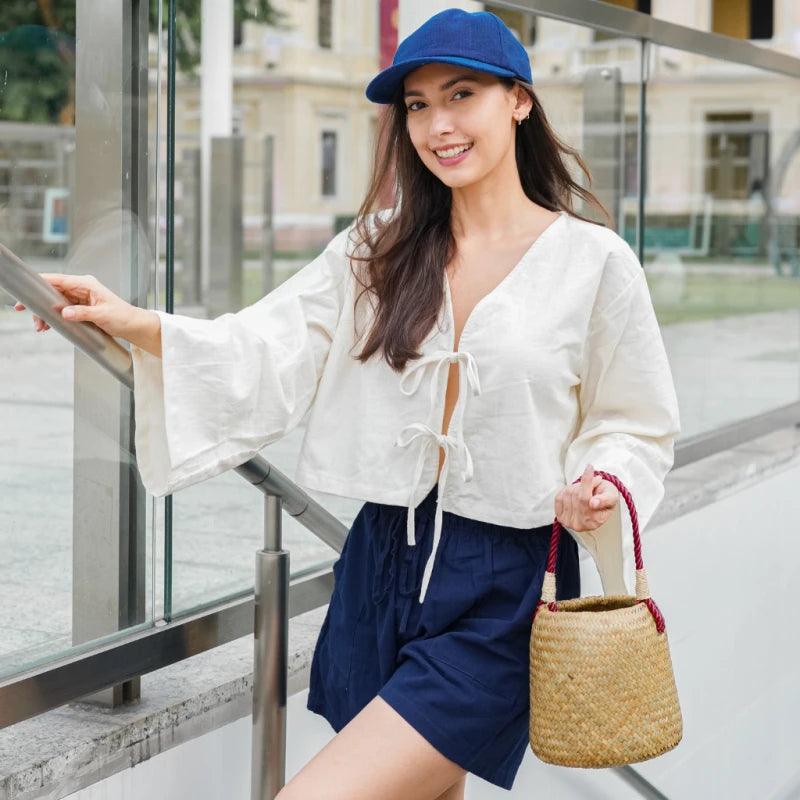 Casquette indigo en coton unisexe - Image 3