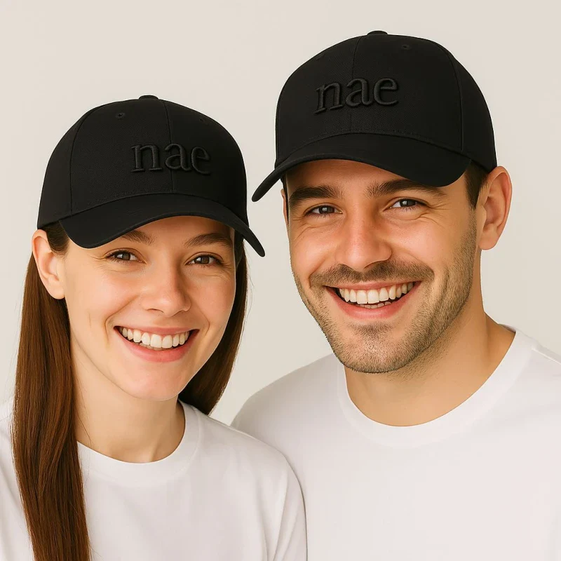 Casquette noire végane en coton bio - Image 2